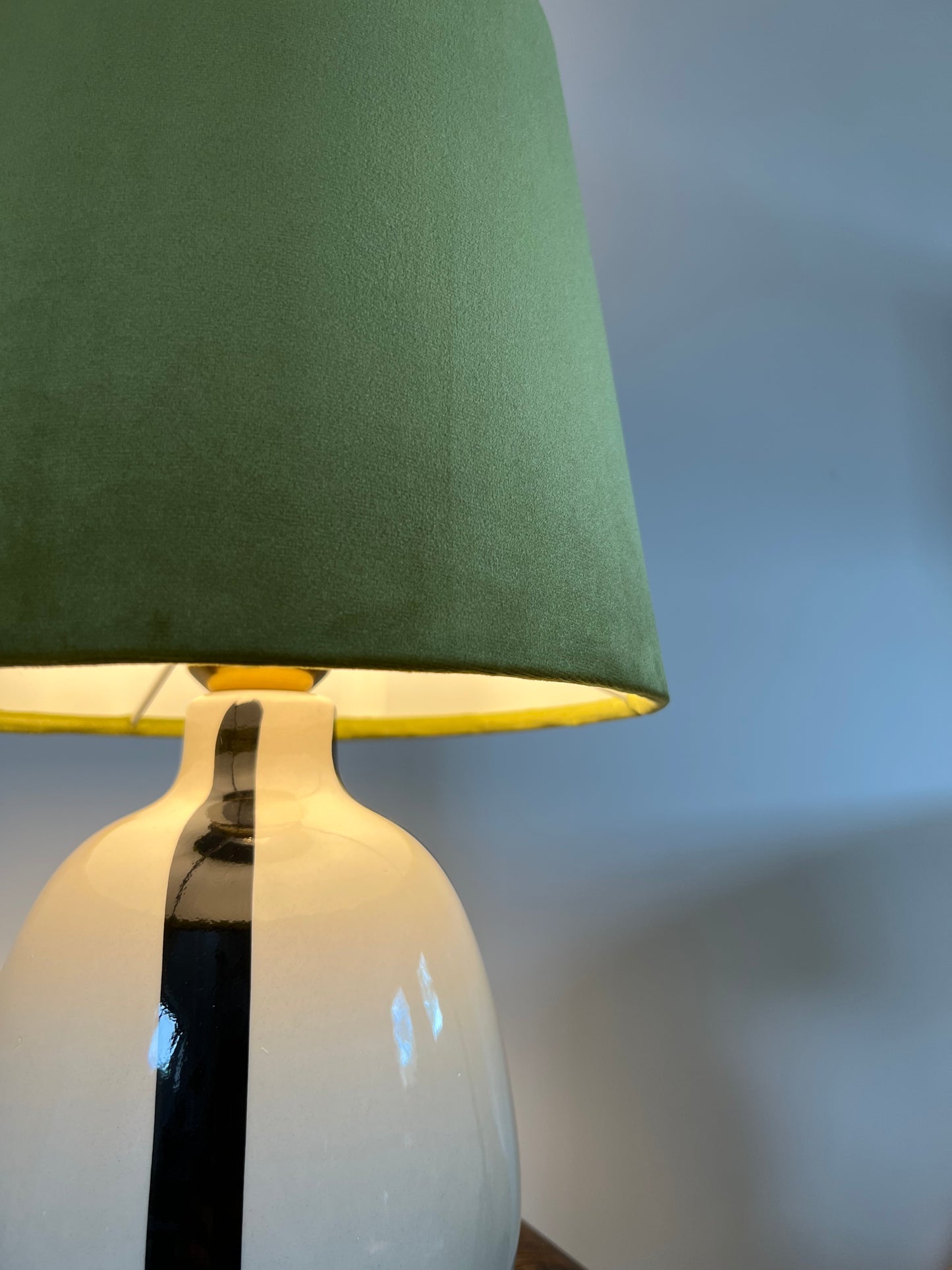 Olive green velvet french drum lampshade/ ceiling light shade, empire lampshade