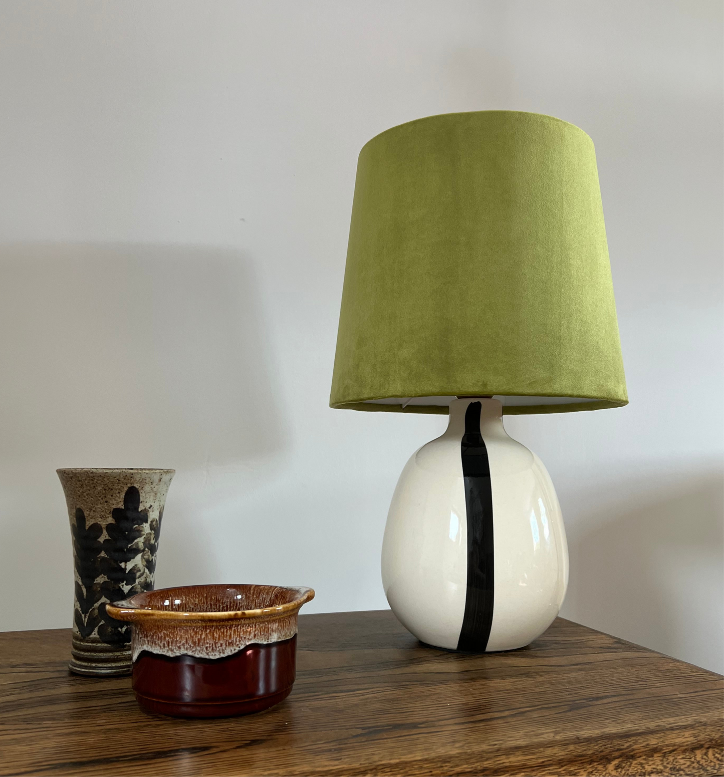 Olive green velvet french drum lampshade/ ceiling light shade, empire lampshade