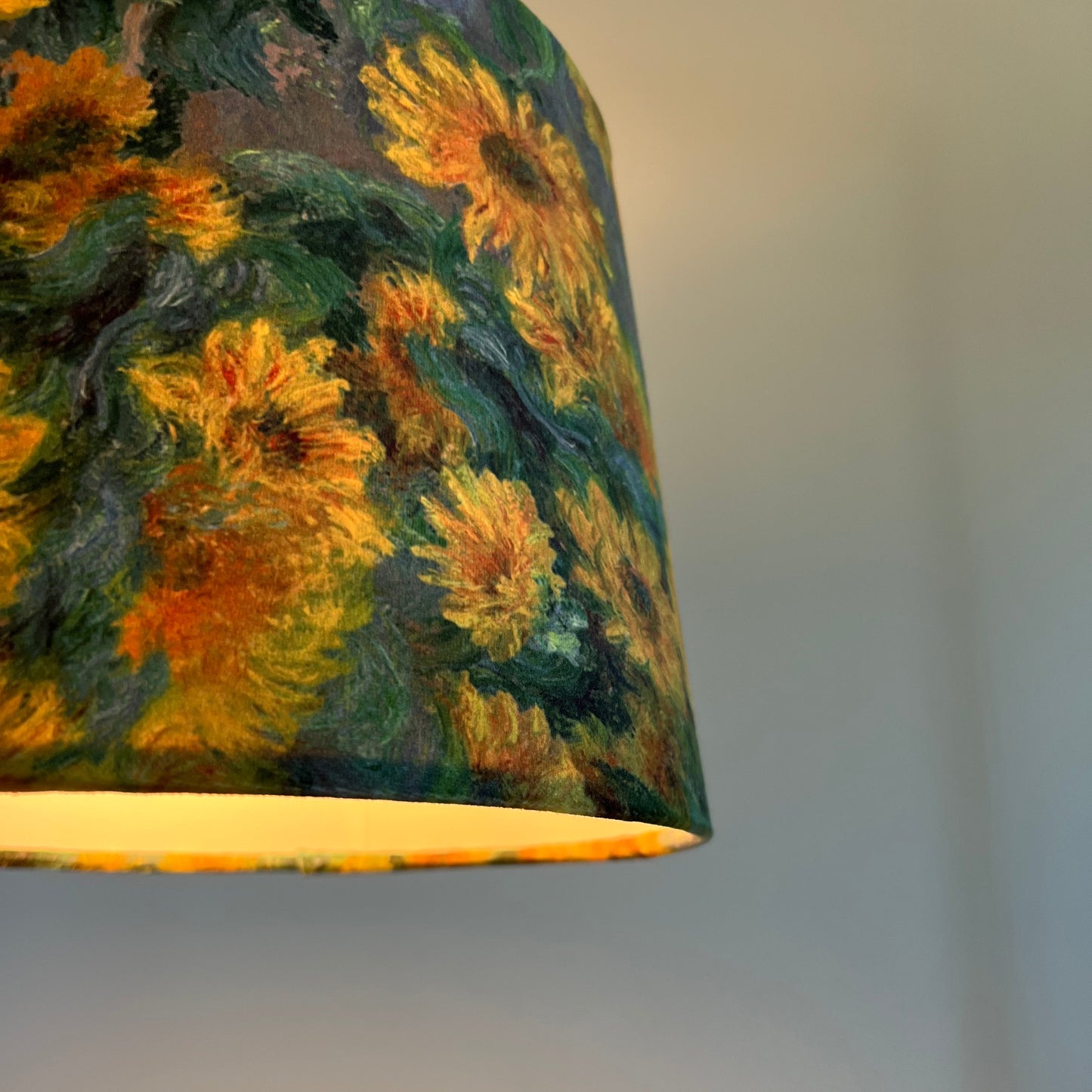 Van Gogh Sunflowers velvet french drum lampshade/ ceiling light shade, empire lampshade