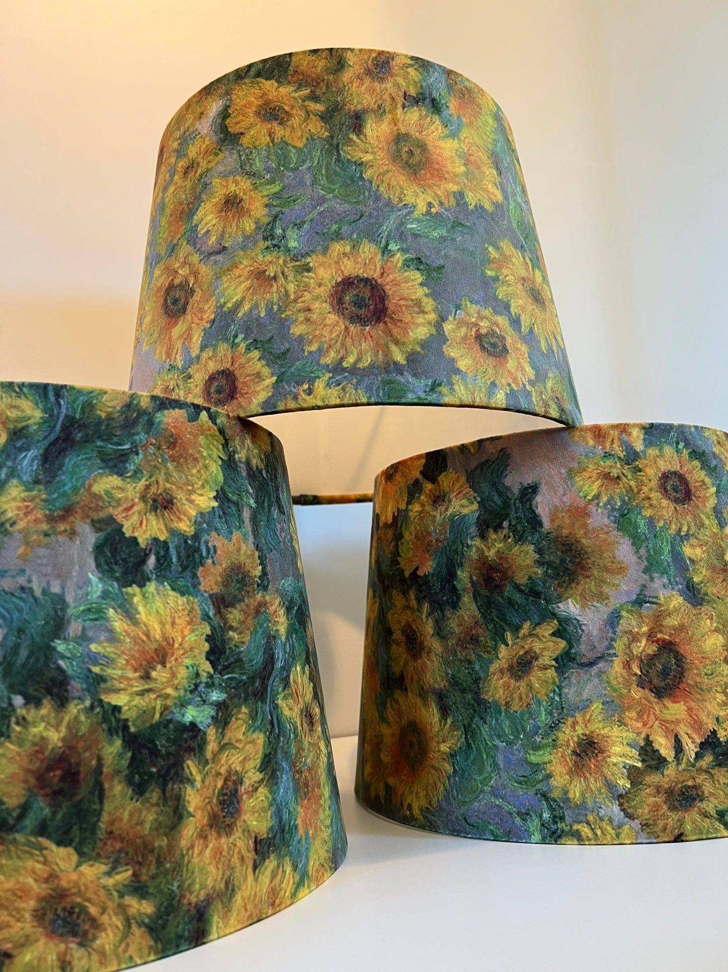 Van Gogh Sunflowers velvet french drum lampshade/ ceiling light shade, empire lampshade