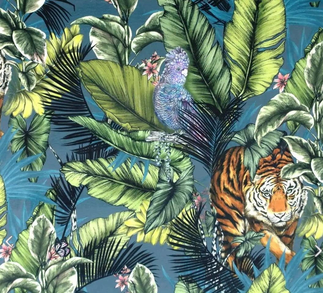 Bengal tiger Velvet cylinder lampshade, extra tall lampshade