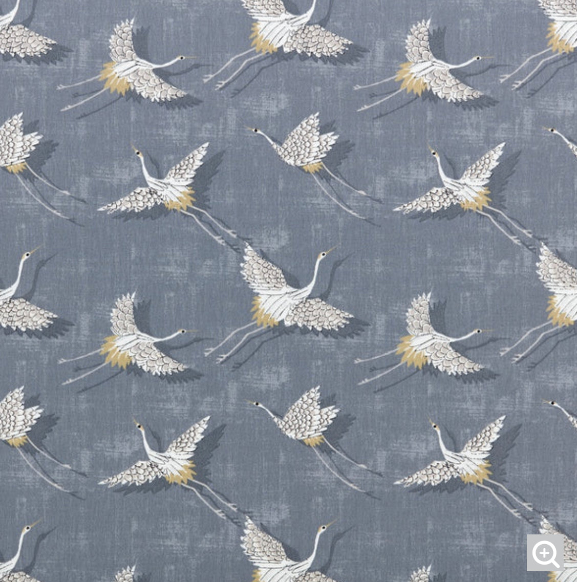 Flying birds in slate cylinder lampshade, in cotton, extra tall lampshade
