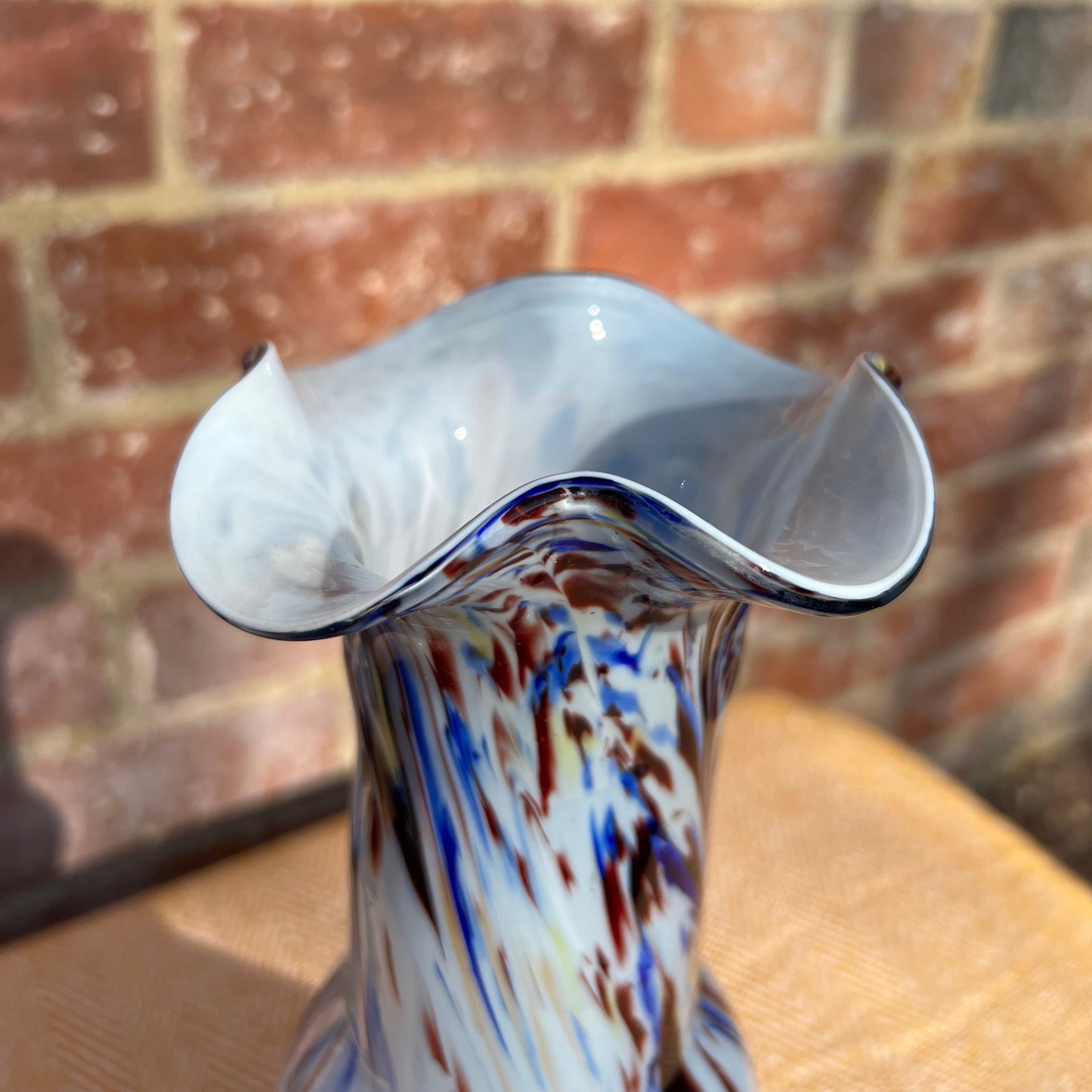Murano tall glass vase