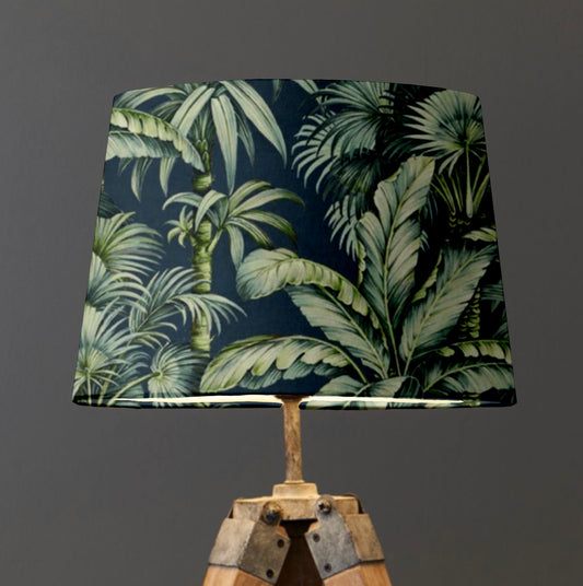 Tripura velvet french drum lampshade/ ceiling light shade, empire lampshade, navy