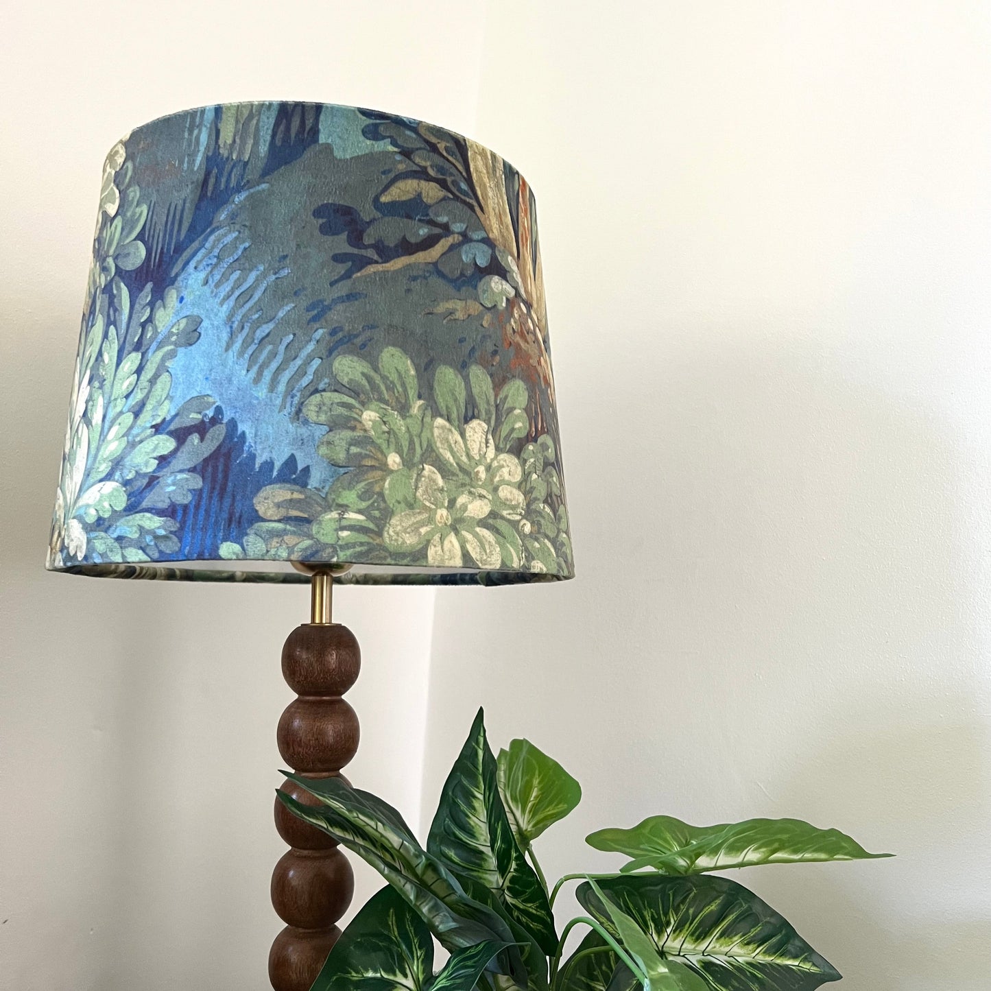 Forbidden forest velvet french drum lampshade/ ceiling light shade, empire lampshade
