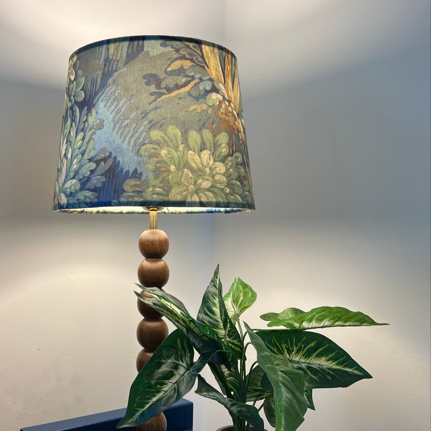 Forbidden forest velvet french drum lampshade/ ceiling light shade, empire lampshade