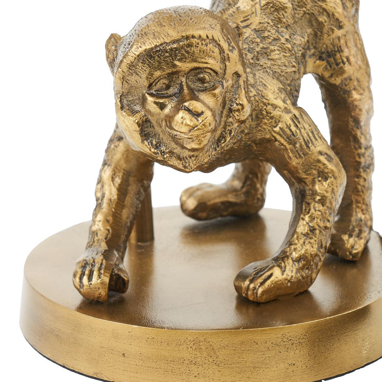 Antique brass monkey table lamp