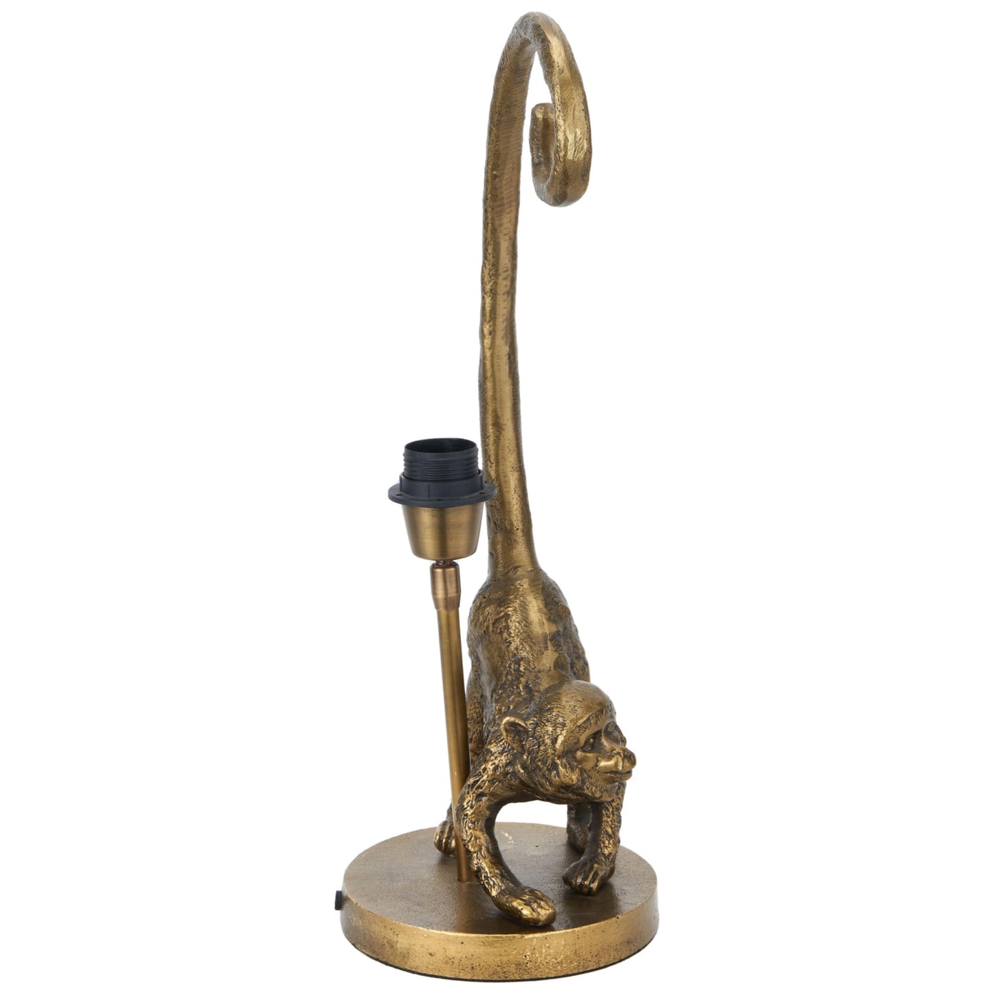 Antique brass monkey table lamp