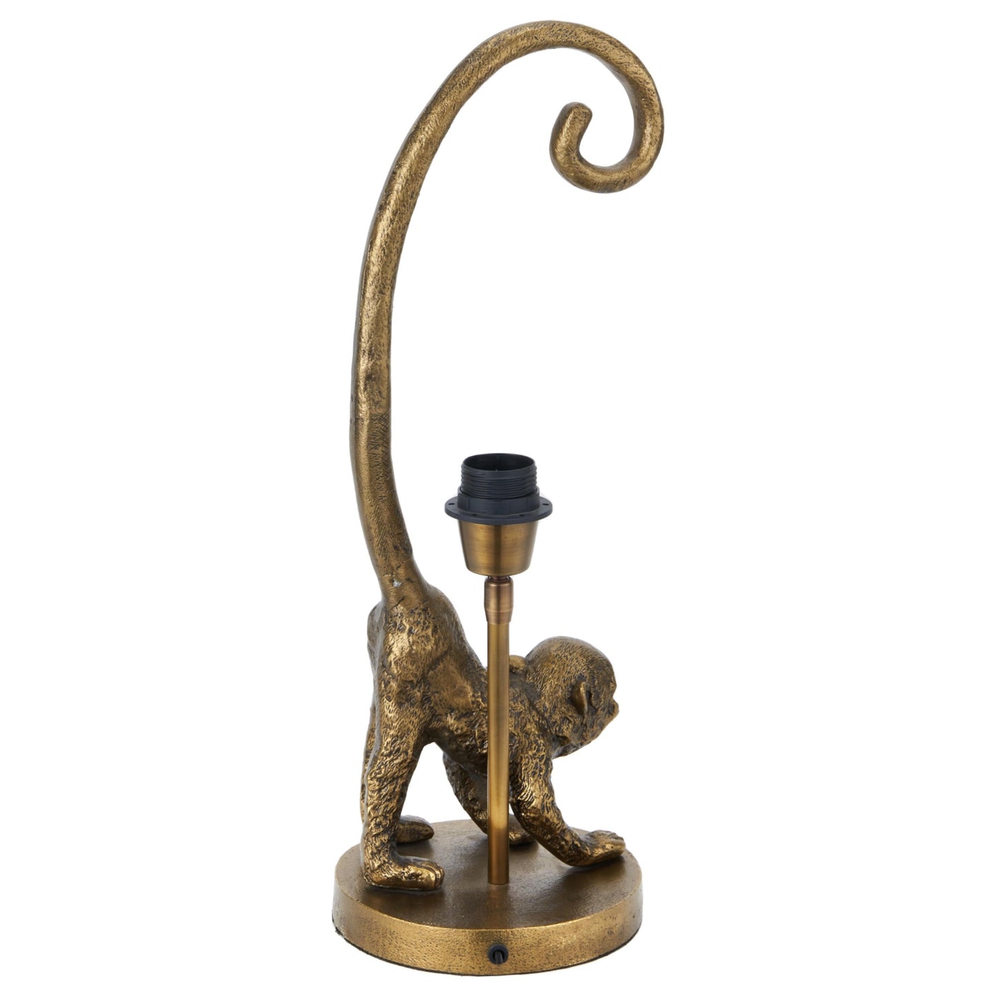 Antique brass monkey table lamp