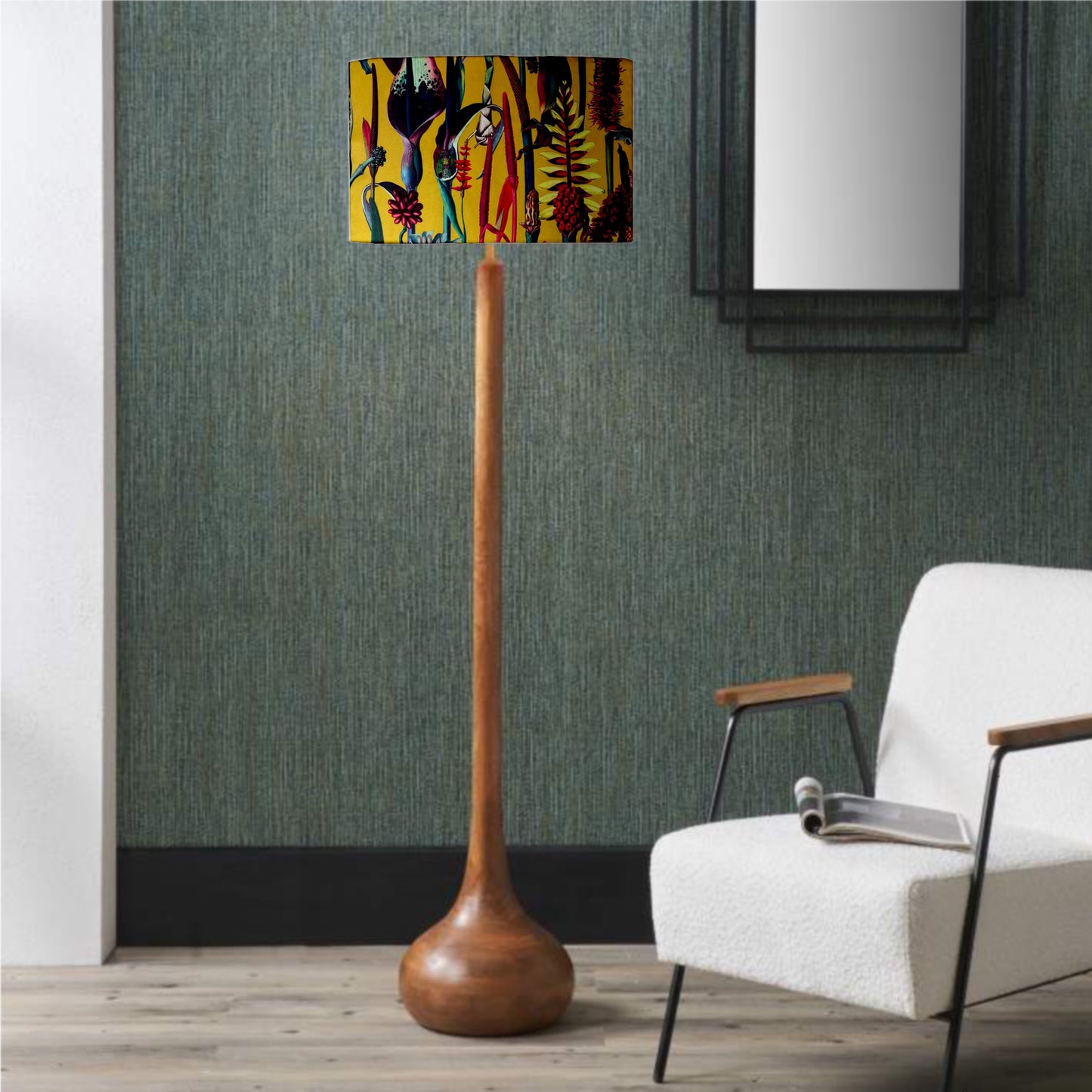 Wooden tall neck, floor lamp PREORDER