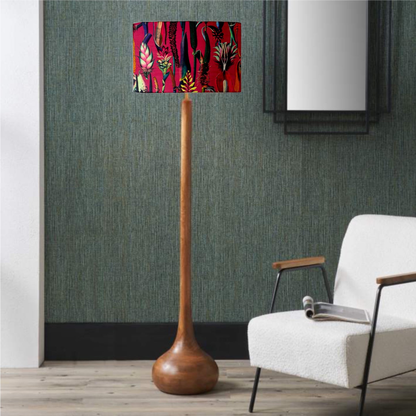 Wooden tall neck, floor lamp PREORDER