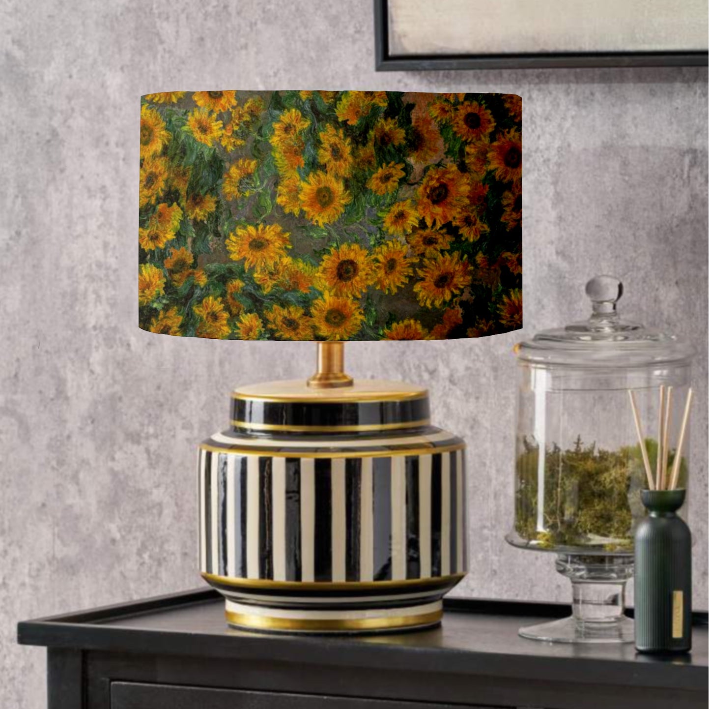 Humbug striped ceramic table lamp, small PREORDER