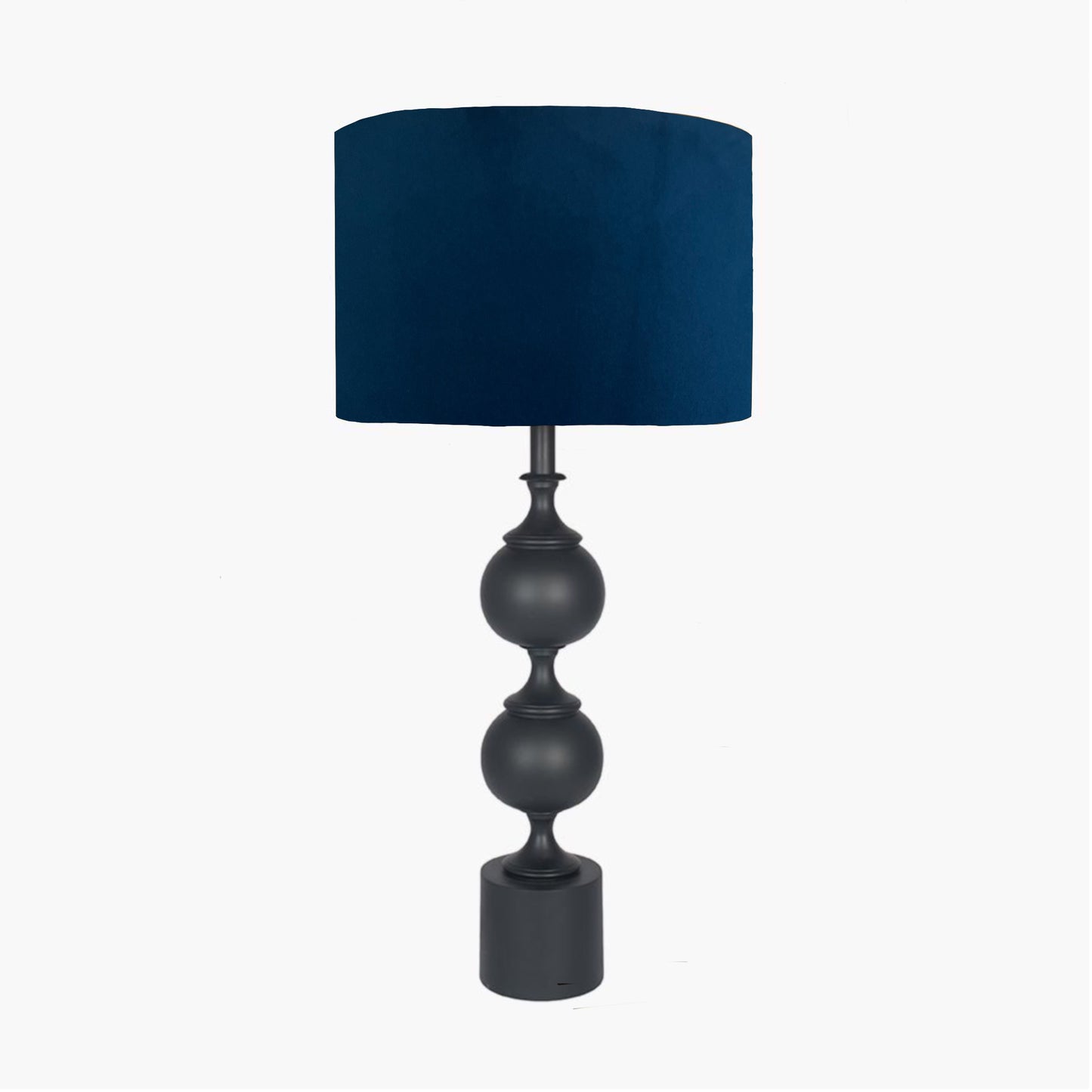 Matt black, footed metal table lamp