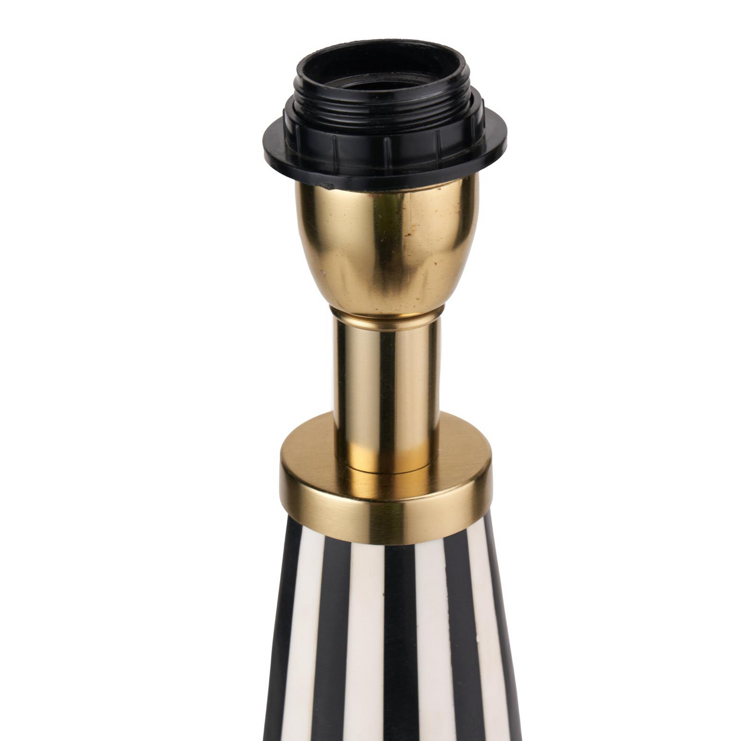 Black and white stripe, resin table lamp, Tall