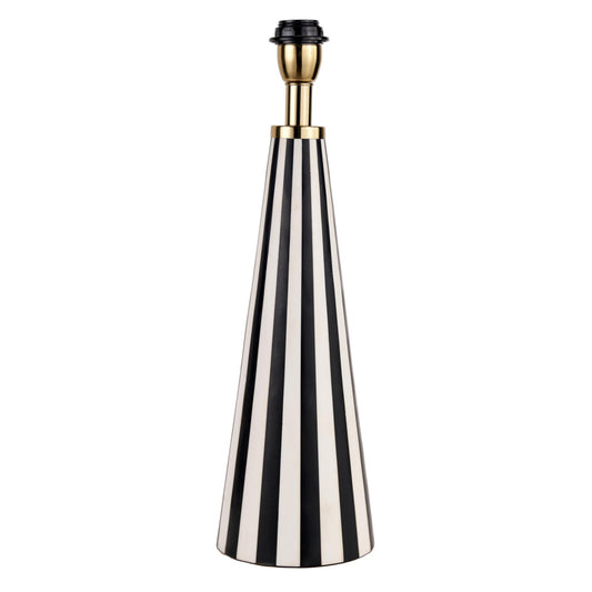 Black and white stripe, resin table lamp, Tall
