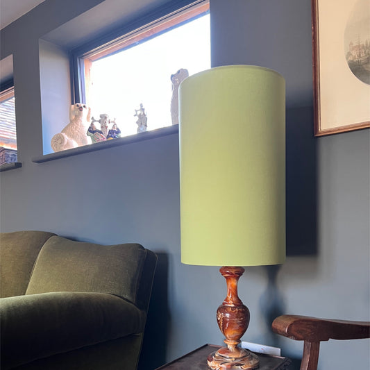 Sage cotton cylinder lampshade, extra tall lampshade