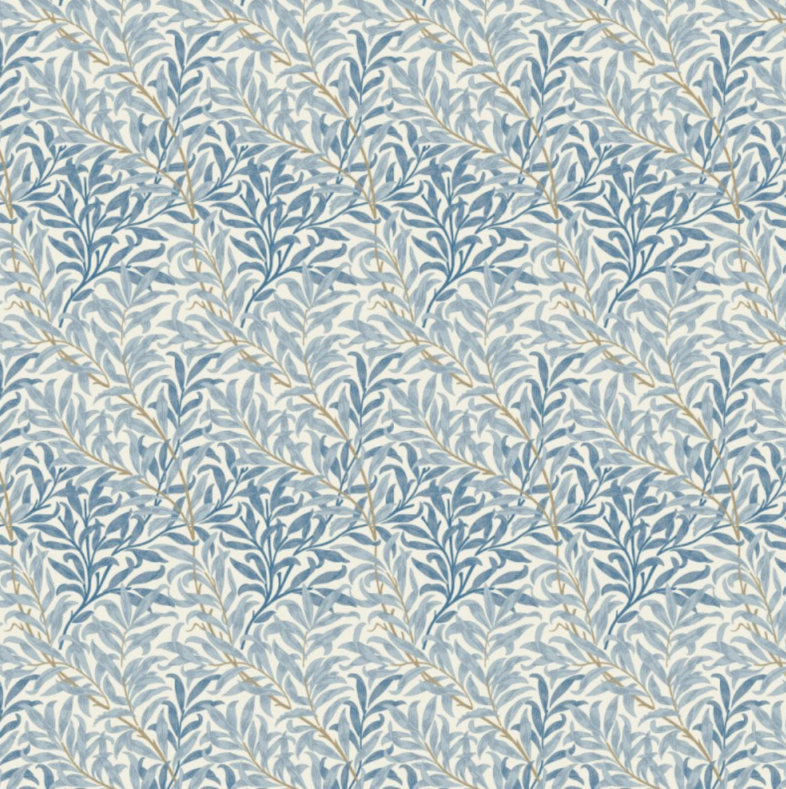 William morris blue willow leaves cotton cushion, scatter cushions