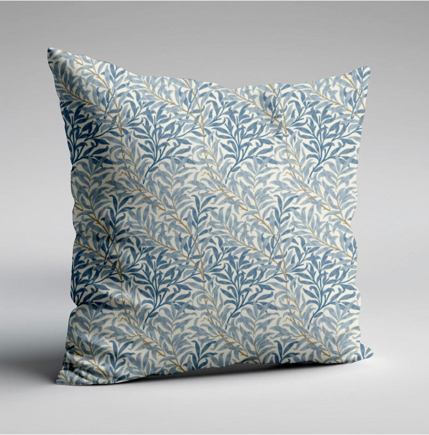 William morris blue willow leaves cotton cushion, scatter cushions