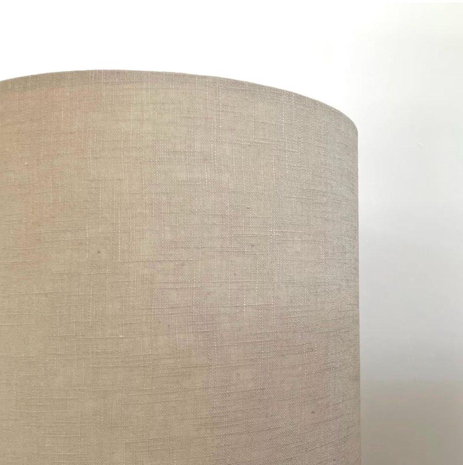 Natural linen cylinder lampshade, extra tall lampshade