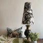 Peacock, butterfly velvet cone lampshade, in black, extra tall lampshade