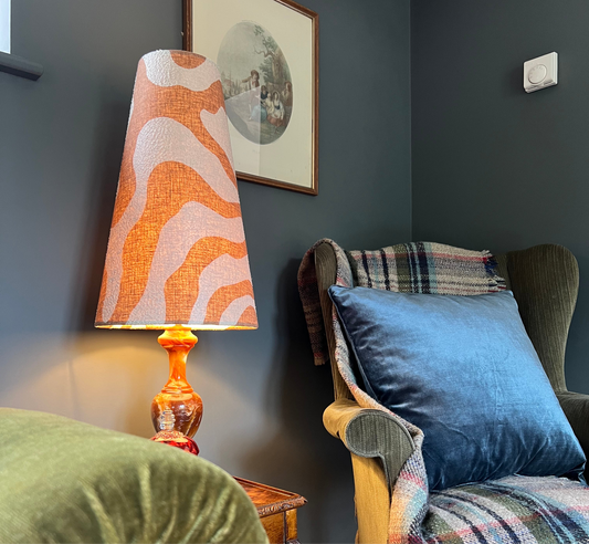 Sandstone wiggle cone lampshade, extra tall lampshade