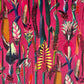 Botanical Cerise pink cone lampshade, extra tall lampshade