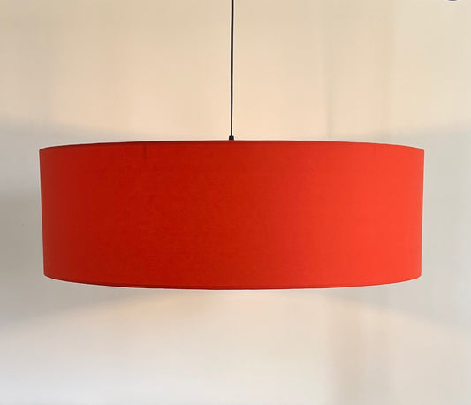 Burnt orange cotton drum lampshade/ ceiling shade with a white lining