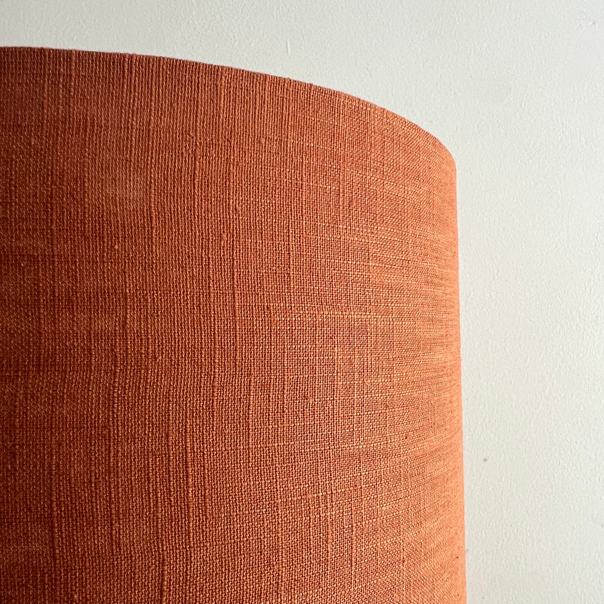 Terracotta Linen Lampshade | Extra Tall Cylinder Light Shade | Bespoke Handmade UK