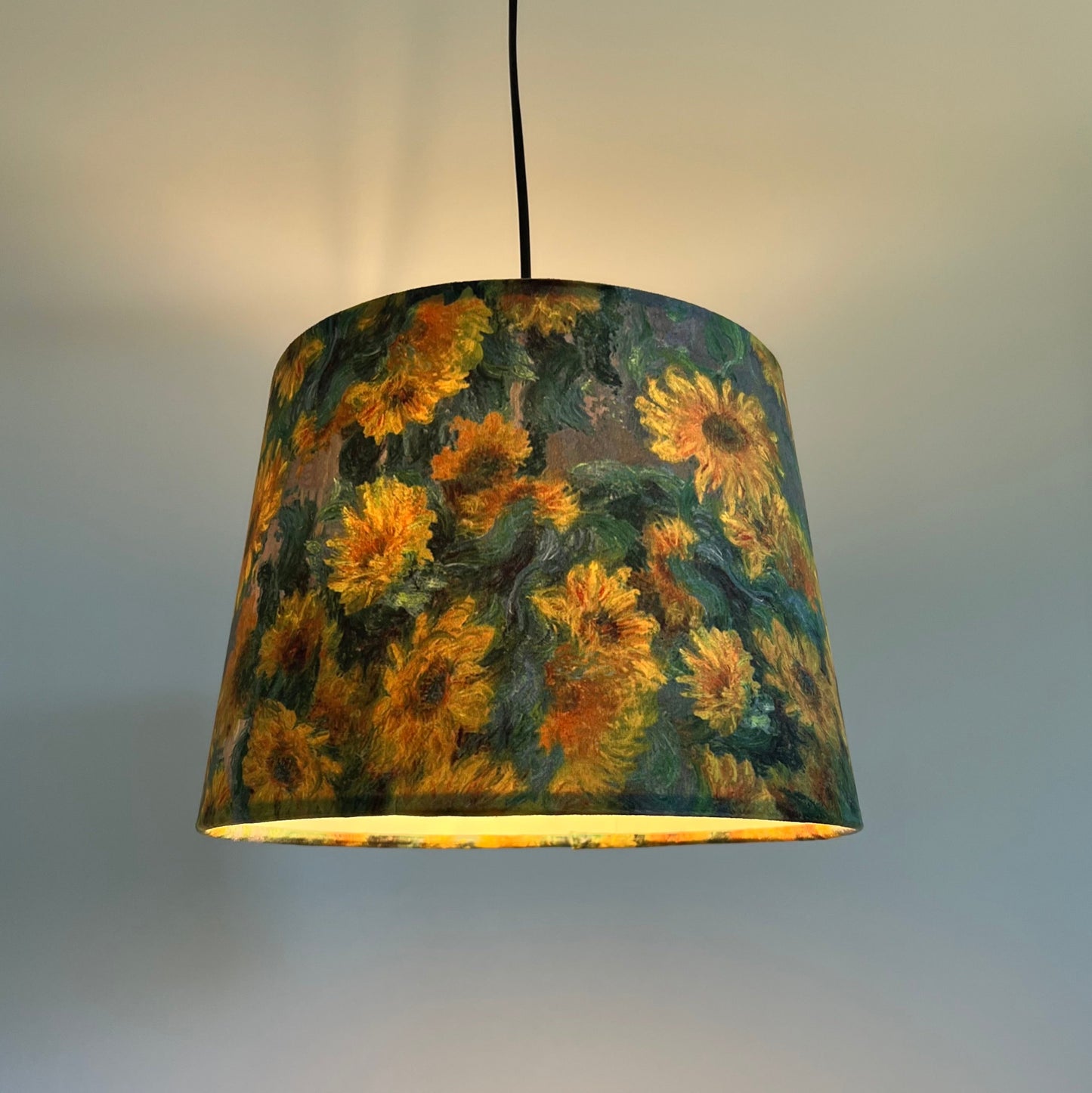 Van Gogh Sunflowers velvet french drum lampshade/ ceiling light shade, empire lampshade