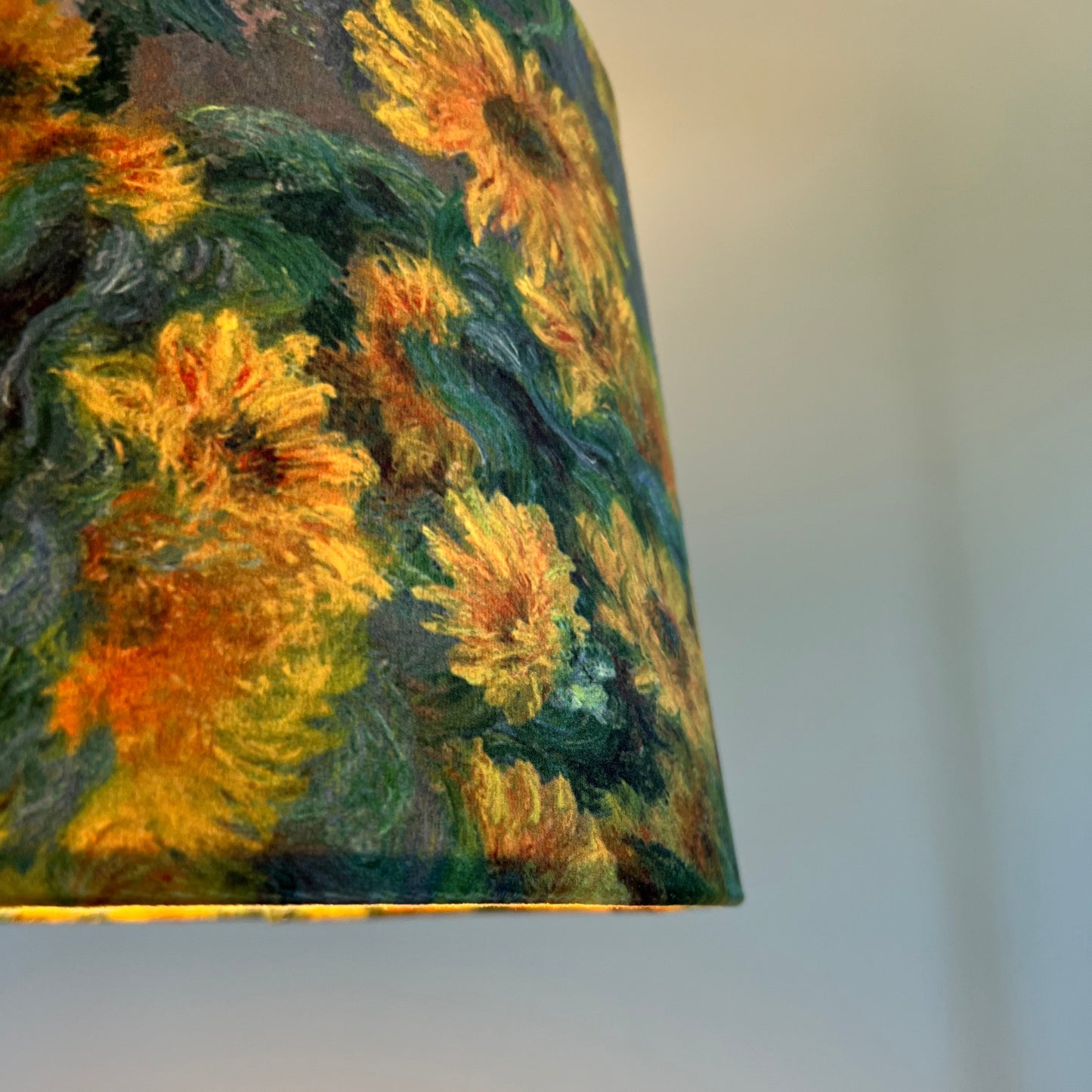 Van Gogh Sunflowers velvet french drum lampshade/ ceiling light shade, empire lampshade