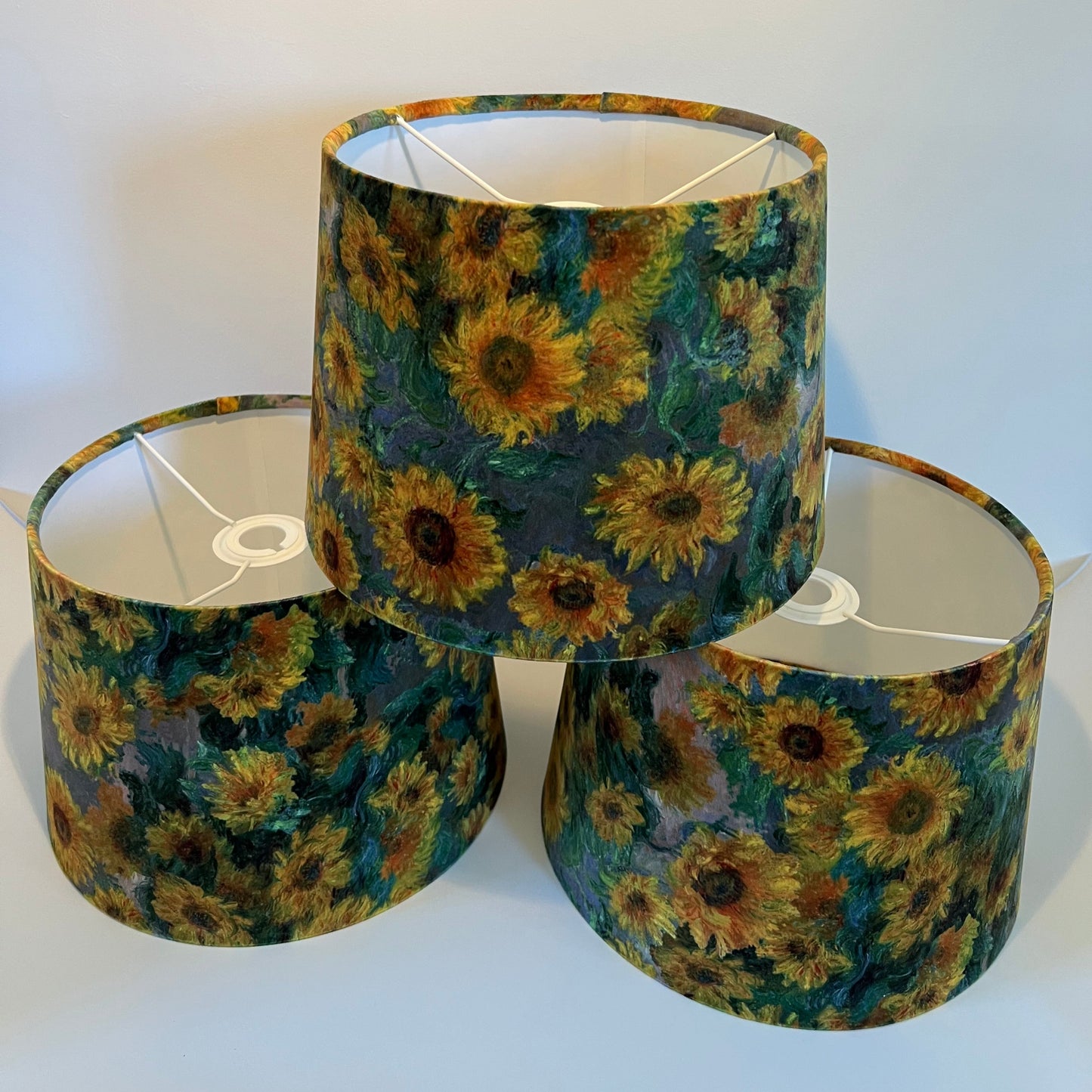 Van Gogh Sunflowers velvet french drum lampshade/ ceiling light shade, empire lampshade