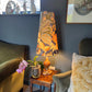 Floral Midnight Velvet cone lampshade, extra tall lampshade