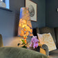 Floral Midnight Velvet cone lampshade, extra tall lampshade