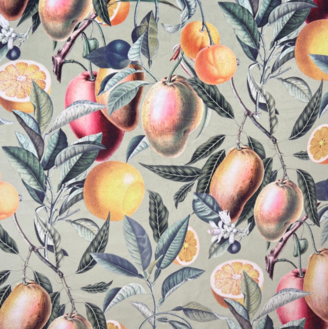 Summer fruit velvet coolie lampshade/ ceiling shade, empire lampshade