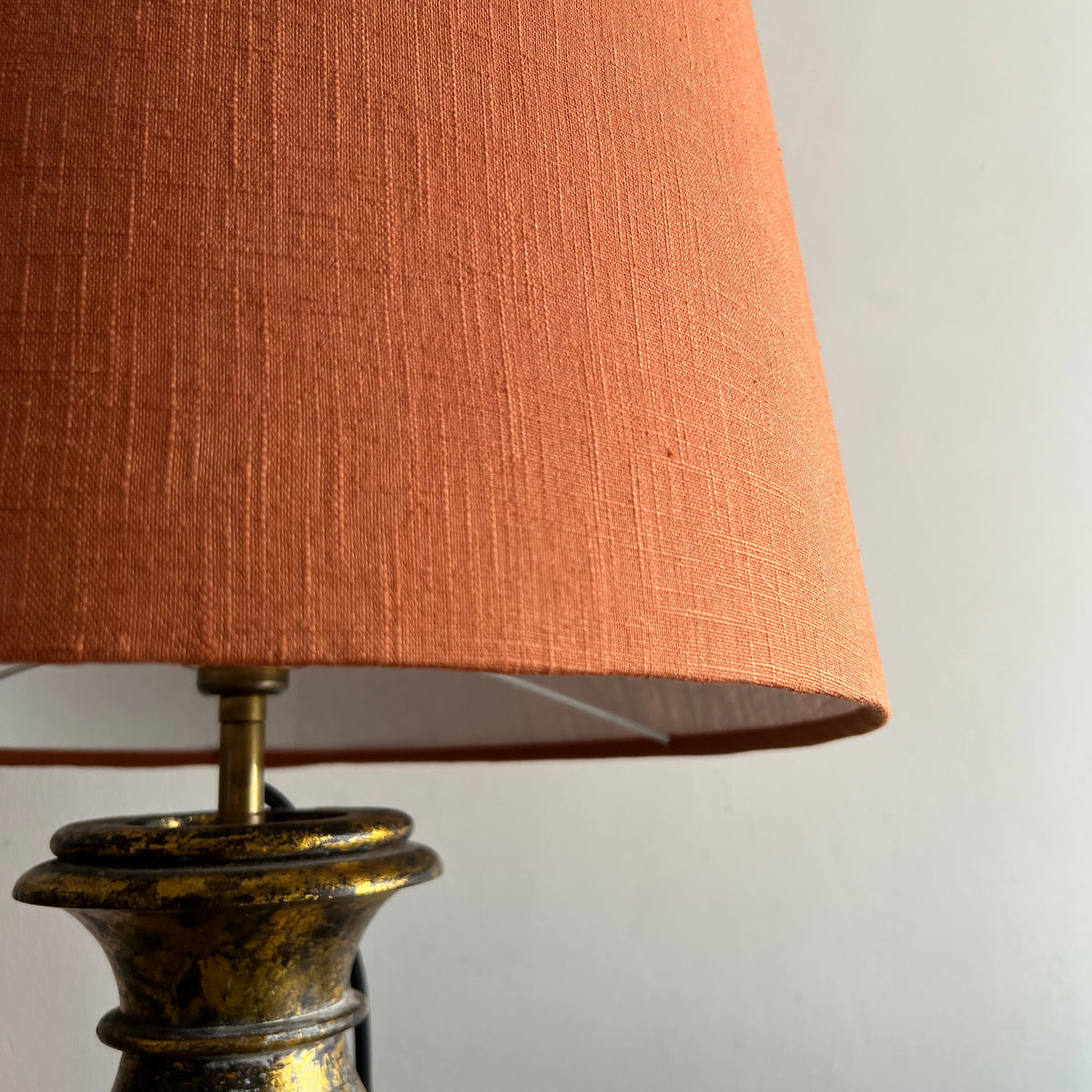 Terracotta Linen Lampshade | Extra Tall Cone Light Shade | Bespoke Handmade UK