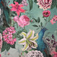 Peacock, floral velvet cone lampshade, in duck egg, extra tall