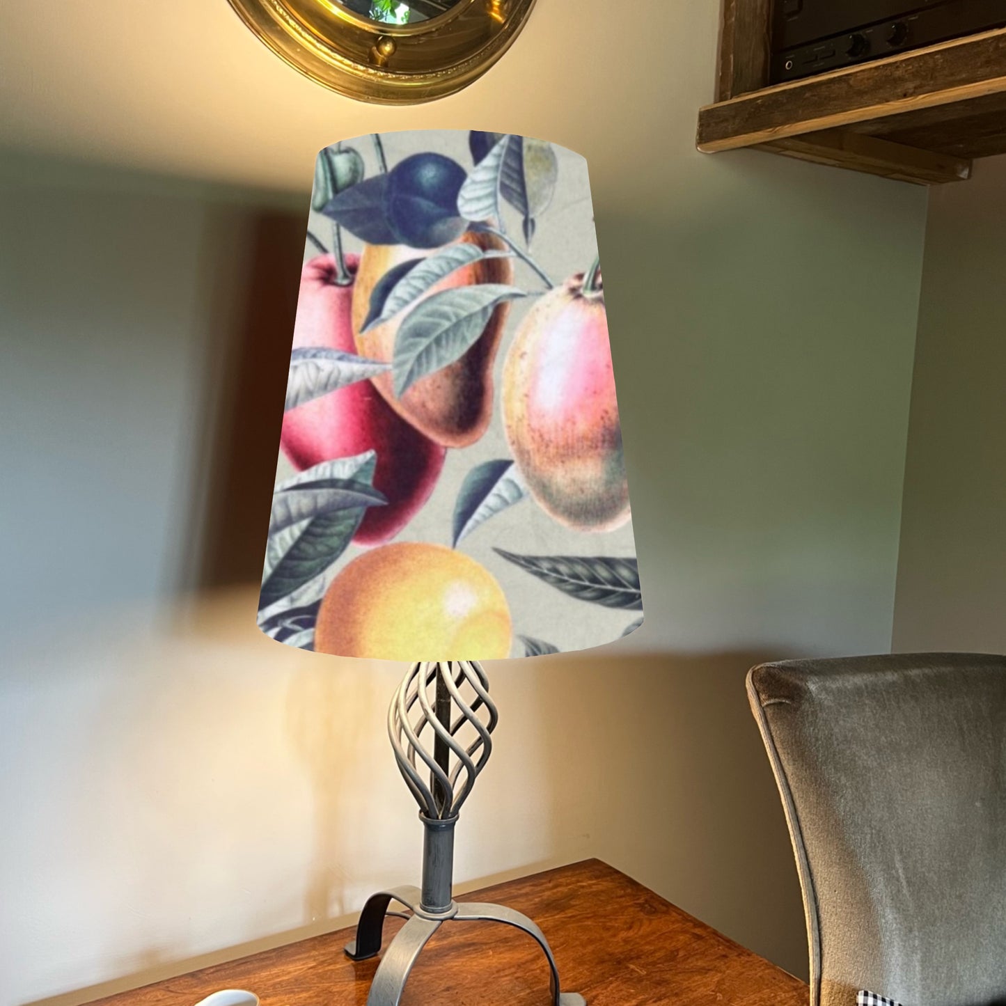 Summer fruit velvet cone lampshade, extra tall lampshade