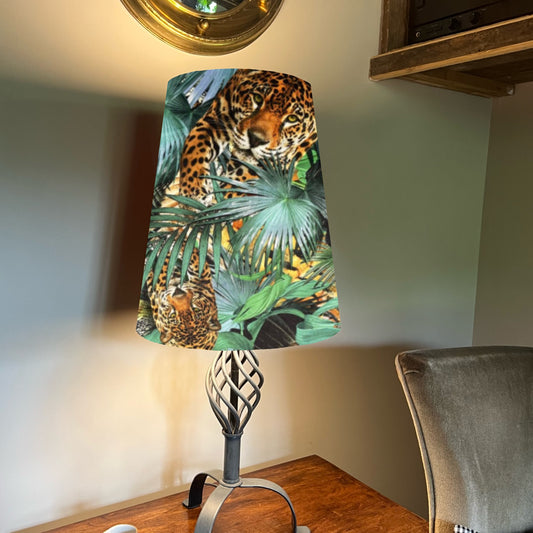 Tropical Cheetah Velvet cone lampshade, extra tall lampshade