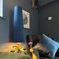 Navy Velvet Lampshade | Extra Tall Cone Light Shade | Bespoke Handmade UK