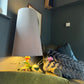 Grey Velvet Lampshade | Extra Tall Cone Light Shade | Bespoke Handmade UK