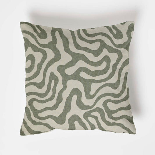 Green wiggle throw cushion, scatter cushions