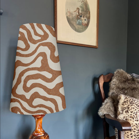 Sandstone wiggle cone lampshade, extra tall lampshade