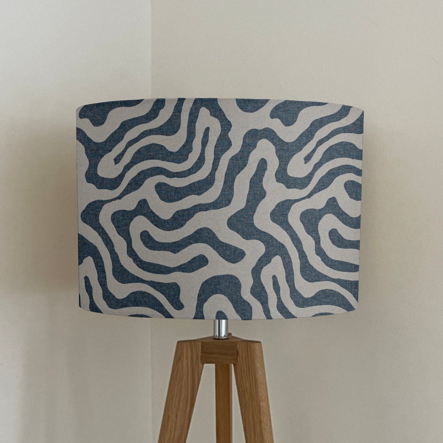 Blue Wiggle drum lampshade /ceiling shade with a white lining