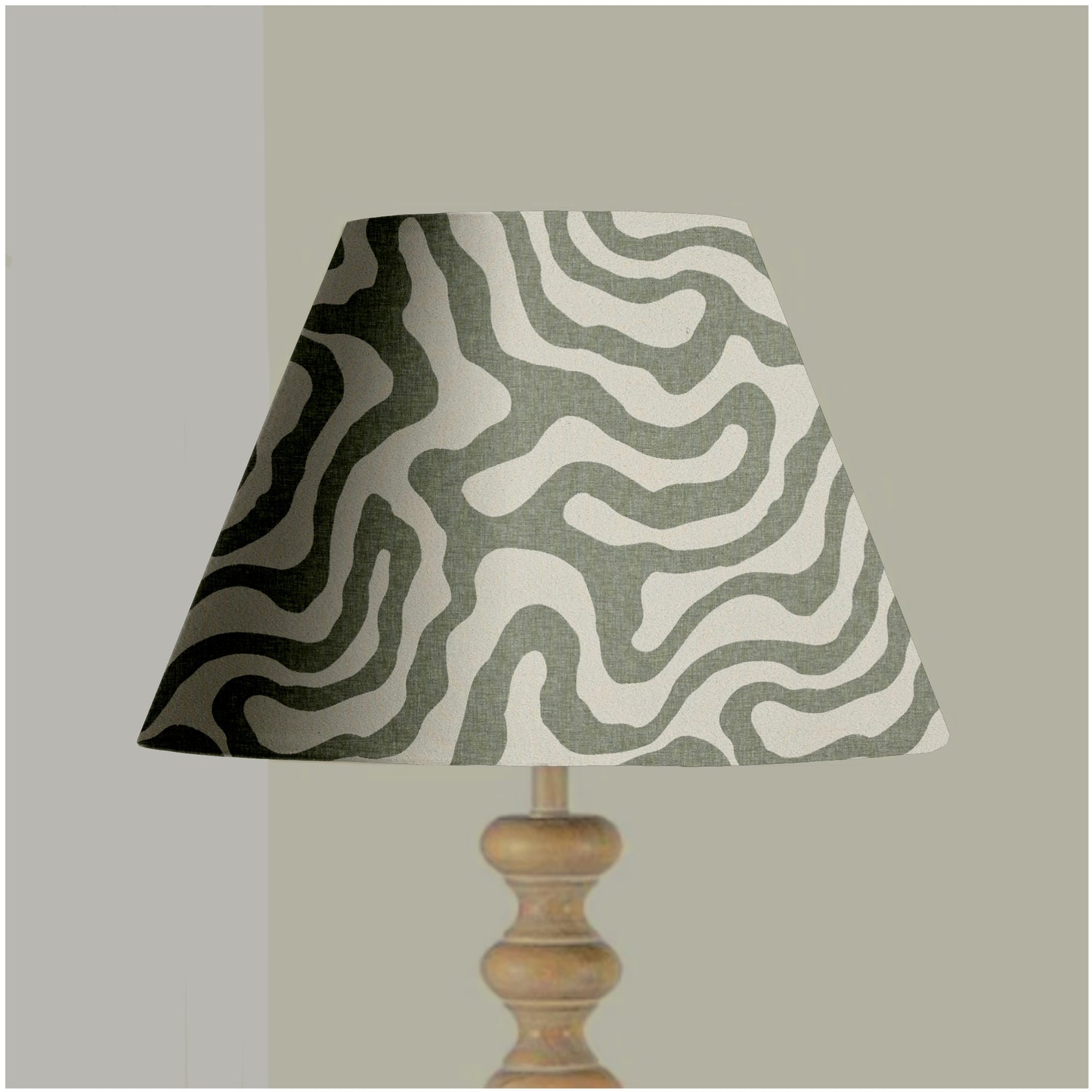 Green Wiggle coolie lampshade/ ceiling light shade, empire lampshade