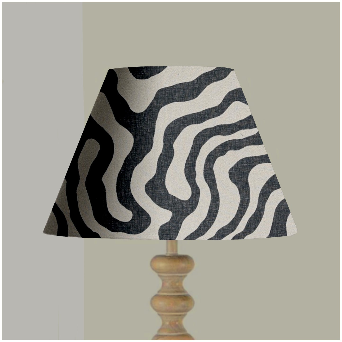 Black Wiggle coolie lampshade/ ceiling light shade, empire lampshade