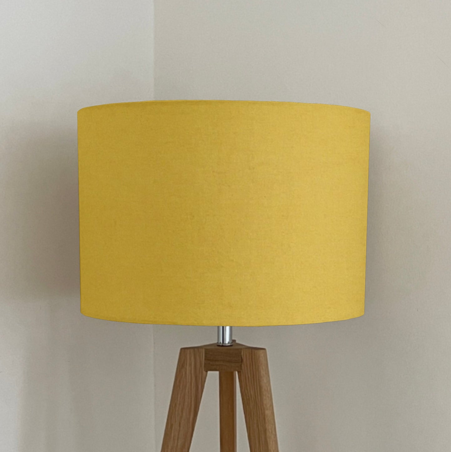 Lemon cotton drum lampshade/ ceiling shade with a white lining