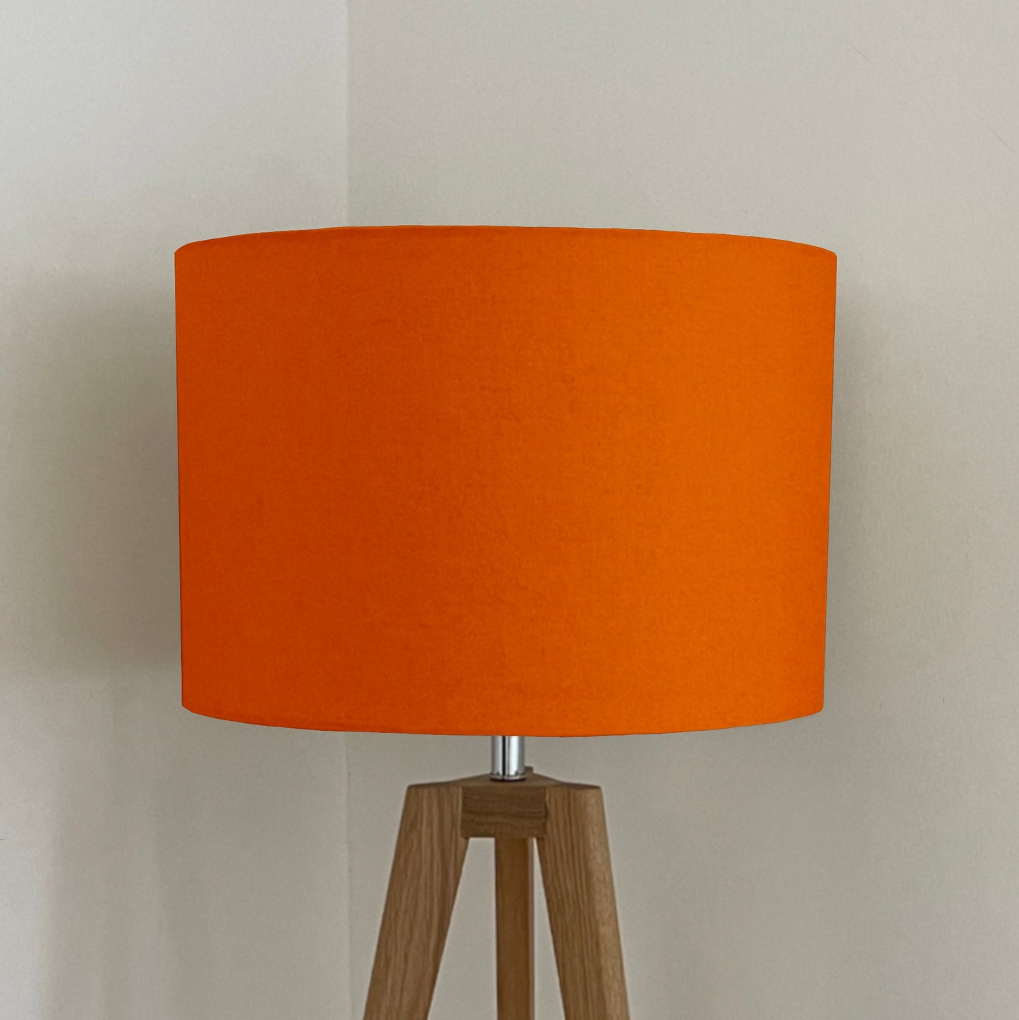 Orange cotton drum lampshade/ ceiling shade with a white lining