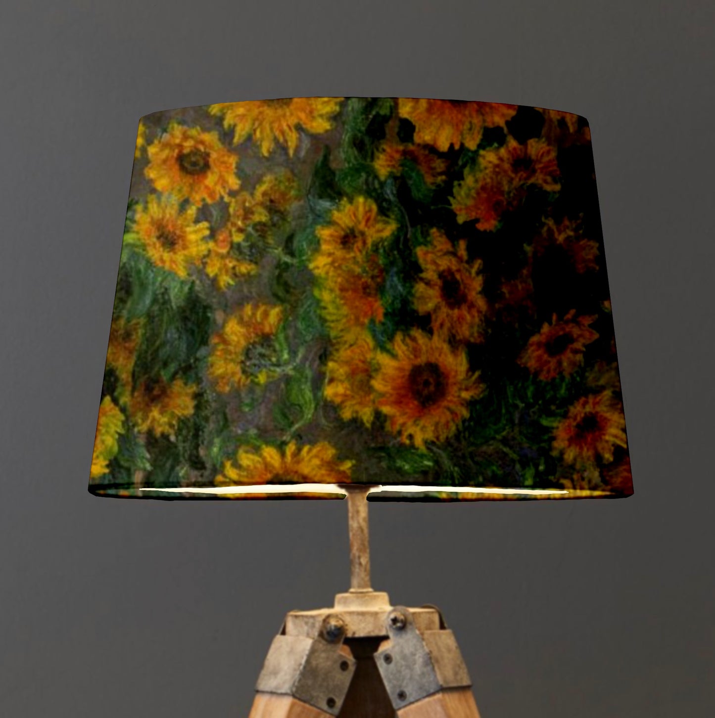 Van Gogh Sunflowers velvet french drum lampshade/ ceiling light shade, empire lampshade