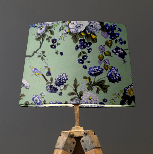 Purple floral velvet french drum lampshade/ ceiling light shade, empire lampshade