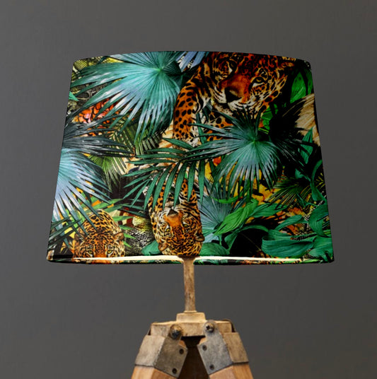 Tropical cheetah velvet french drum lampshade/ ceiling light shade, empire lampshade